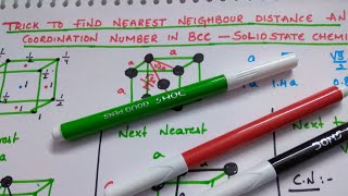 Trick to calculate Nearest neighbour distance and coordination number in Bcc  solid state class 12 [upl. by Rimisac670]