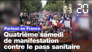 Pass sanitaire  Les opposants à son extension ont manifesté pour le quatrième weekend consécutif [upl. by Illac]