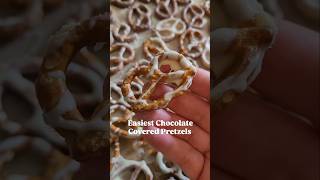 🥨 Easiest Chocolate Covered Pretzels pretzels easydessert easyrecipe snackideas [upl. by Llerehs]