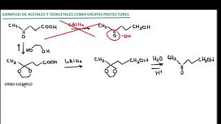EJEMPLO DE ACETALES Y TIOACETALES COMO GRUPOS PROTECTORES [upl. by Berlin68]