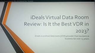 iDeals Virtual Data Room Review Is It the Best VDR in 2023 [upl. by Atalanti]