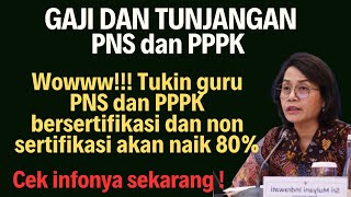 woww Tunjangan Kinerja Guru PNS dan PPPK naik hingga 80  Gaji dan Tunjangan ASN [upl. by Joan]