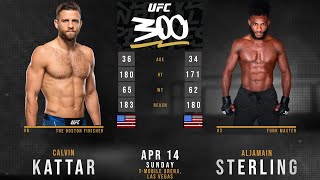 CALVIN KATTAR vs ALJAMAIN STERLING Full Fight UFC 300 [upl. by Rombert]