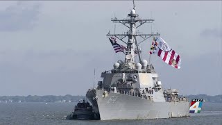 USS Carney will return to Naval Station Mayport Sunday morning after 7 month deployment [upl. by Kimmi172]