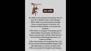 der Affe deutsch lerndeutsch languagelearning lernedeutsch learngerman [upl. by Siegfried]