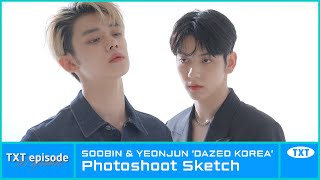 EPISODE SOOBIN amp YEONJUN ‘DAZED KOREA’ Photoshoot Sketch  TXT 투모로우바이투게더 [upl. by Ilrahc]