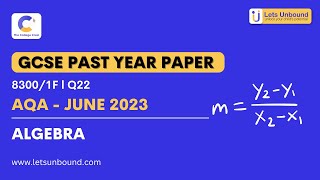 AQA GCSE  Foundation  June 2023  Paper 1  83001F  Q22  Algebra [upl. by Cogswell]