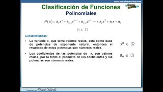 FUNCIONES Algebraicas Polinomiales Características Dominio [upl. by Izy]