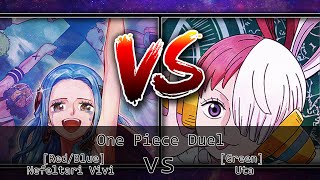 One Piece Card Game Duel 94  RedBlue Nefertari Vivi vs Green Uta [upl. by Akihsar]