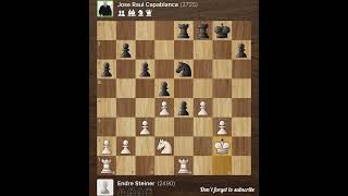 Endre Steiner vs Capablanca • Budapest  Hungary 1928 [upl. by Lyrradal250]