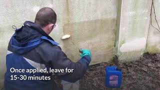 How to clean really tough algae mould and lichen staining from exterior hard surfaces [upl. by Enelrahs]