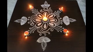 Deepavali depam muggulu designs  Diwali rangoli kolam designs [upl. by Nagiem918]