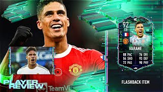 92 FLASHBACK VARANE PLAYER REVIEW  FIFA 22 Ultimate Team [upl. by Downey]