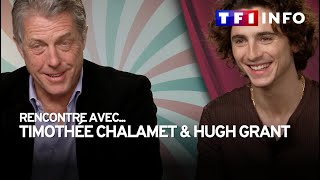 Interview  Timothée Chalamet et Hugh Grant à laffiche de quotWonkaquot [upl. by Oriel]