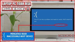 CARA MENGATASI LAPTOP ERROR INACCESSIBLE BOOT DEVICES BLUE SCREEN [upl. by Lesna]