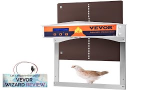 VEVOR Brown Automatic Chicken Coop Door Auto Close Gear Lifter Galvanized Poultry Review [upl. by Annaitsirk]