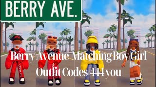 BERRY AVENUE Matching BoyGirl outfit Codes pt1 [upl. by Yelrah]