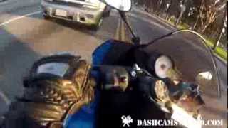 Sportbike dodges 4 cars to escape death super close call [upl. by Jezabella]