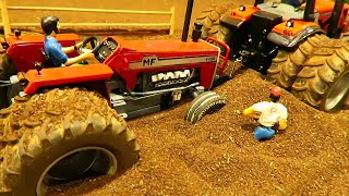 TRACTORS WITH MACHINES STUCK on the Corleone Farm  Rc farming [upl. by Annoerb]