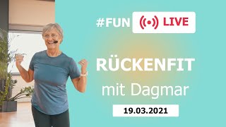 RÜCKENFIT mit Dagmar – LIVE aus dem FunSportZentrum Kornwestheim  19032021 [upl. by Saied]