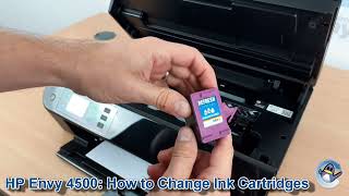 HP Envy 4500 How to ChangeReplace Ink Cartridges [upl. by Karlise]