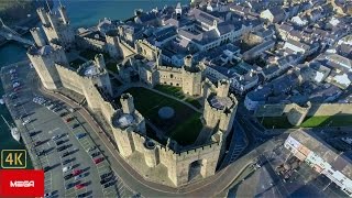 Caernarfon Castle Breathtaking Aerial View [upl. by Selle674]