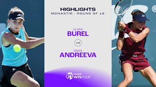 Clara Burel vs Erika Andreeva  2023 Monastir Round Of 16  WTA Match Highlights [upl. by Marquardt]