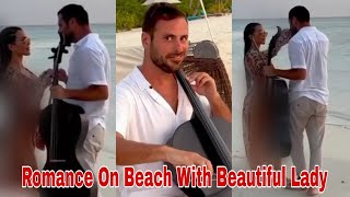 Stjepan Hauser And His Beautiful Girlfriend Romance On Beach Side [upl. by Ojillek]