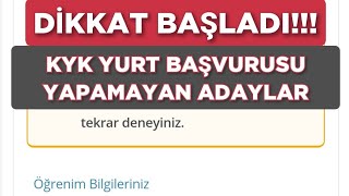 BAŞLADI 🔥 KYK YURT BAŞVURUSU YAPAMAYAN ADAYLAR [upl. by York]