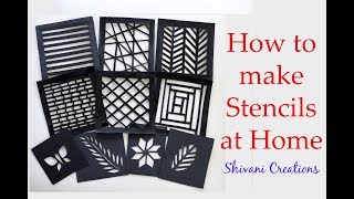 How to make Stencils at Home Handmade Stencils for Craft [upl. by Thorman519]