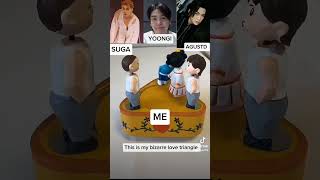 My bizarre love triangle 🤣🤣 bts suga kpopidol yoongibiased agustd yoongi BTS [upl. by Ingar]