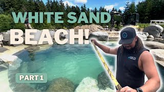 Recreation Pond with WHITE SAND Beach Part 1 [upl. by Natelson471]