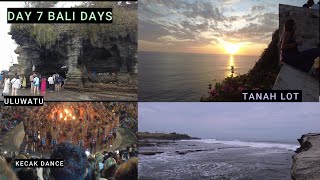 DAY7 BALI DAYS  LAST DAY IN BALI Uluwatu Tanah lot [upl. by Ahselaf345]