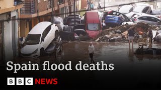 More flooding hits Spain as at least 217 people confirmed dead  BBC News [upl. by Darcie]