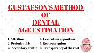 Gustafsons method of age estimation  Forensic odontology notes  UGC NET Forensic science [upl. by Krute]