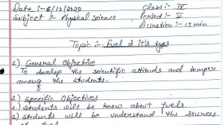 Lesson Plan On Fuel and Its Type  Fuel And Its Type Lesson Plan  Physical Science Lesson Plan [upl. by Anaoj]