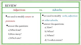 Difference Between Adjective and Adverb [upl. by Schwejda85]