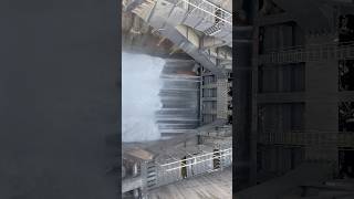 Hydraulically powered dam radial gate closing [upl. by Ynittirb]