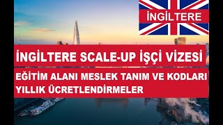 İngiltere ScaleUp İşçi Vizesi Eğitim Alanı Meslek Tanım ve Kodları Yıllık Ücretlendirmeler [upl. by Marsh]