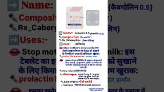 Cabgolin 05 HealthTips MedicineFacts StayHealthy MedicalAdvice bhi jaroori hai [upl. by Meyeroff131]