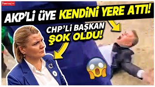 AKPli Üye Kendini Yere Attı CHPli Başkan Şok Oldu Tiyatro Gibi Anlar [upl. by Lawry]