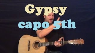 Gypsy Fleetwood Mac Guitar Lesson Easy Strum Chords How to Play Tutorial C F G Am [upl. by Welcher730]