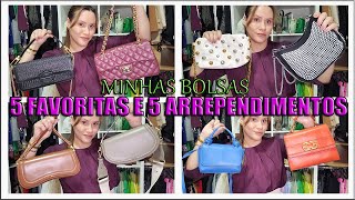 MINHAS BOLSAS 5 FAVORITAS DO MOMENTO E 5 ARREPENDIMENTOS BOLSAS DA ZARA RENNER AREZZO JWPEI E MAIS [upl. by Lounge679]