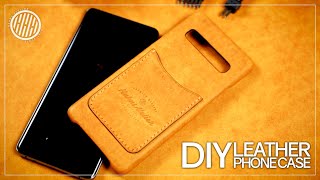 How to make a leather phone case  Leather working [upl. by Trudnak131]