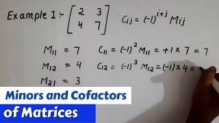 How to find minor and cofactor of Matrices  minor and cofactor of determinant  minor  cofactor [upl. by Ahsilrae227]