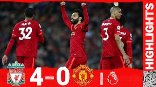 HIGHLIGHTS Liverpool 40 Manchester United  SALAH MANE amp DIAZ RAMPANT AT ANFIELD [upl. by Middendorf653]