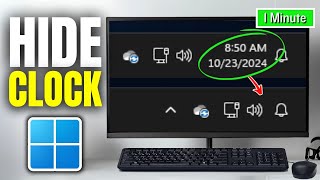 How to Hide Time and Date from Taskbar on Windows 11  Full Guide [upl. by Latoye]