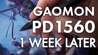 6 BIT Display  Gaomon PD1560 Review 1 Week Later [upl. by Tiphane735]