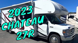 NEW 2023 THOR CHATEAU 27R CLASS C Gas Motorhome Ford V8 Dodd RV Solar King Bed Walkthrough [upl. by Ainsley845]