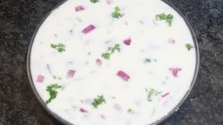 Best and Simple Raita Recipe in 2 Minutes  Onion Raita For Biryani And Veg Pulao [upl. by Ahtnahc]